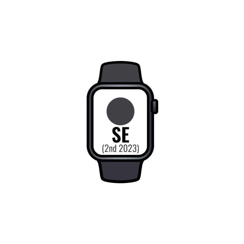 Apple Watch SE 2 Gen 2023- GPS- 40mm- Caja de Aluminio Medianoche- Correa Deportiva Medianoche M-L