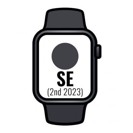 Apple Watch SE 2 Gen 2023- GPS- 40mm- Caja de Aluminio Medianoche- Correa Deportiva Medianoche M-L