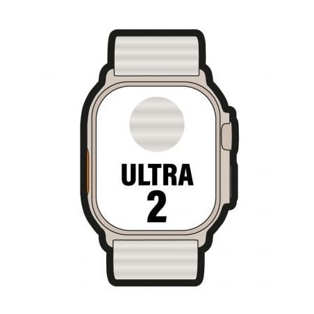 Apple Watch Ultra 2- GPS- Cellular- 49mm- Caja de Titanio- Correa Ocean Blanca