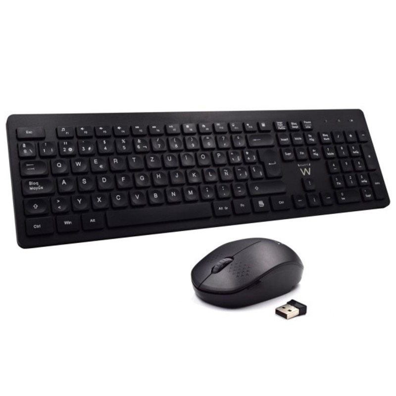 COMBO TECLADO RATON EWENT ESPAÑOL TECLAS CONCAVAS RF INALMABRICO NEGRO COMBO TECLADO RATON EWENT ESPAÑOL TECLAS CONCAVAS RF INALMABRICO NEGRO