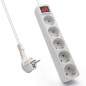 Ewent EW3955 base múltiple 1,5 m 5 salidas AC Interior Blanco