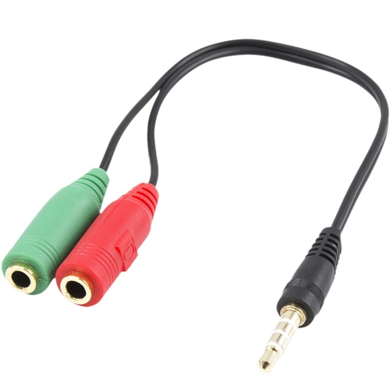CABLE ADAPTADOR AUDIO EWENT JACK 3-5 MACHO A 2 JACK 3-5 HEMBRA 0,15m