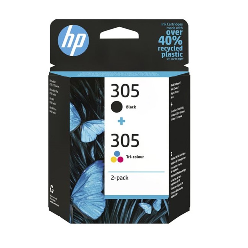 Cartucho de Tinta Original HP nº305 Multipack- Negro- Tricolor
