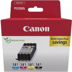 Cartucho de Tinta Original Canon CLI-581 XL Multipack- Cian- Magenta- Amarillo- Negro