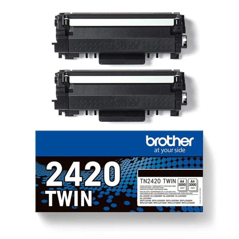 Tóner Original Brother TN2420TWIN Multipack XL Alta Capacidad- 2x Negro