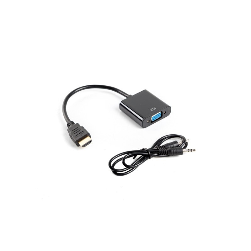 ADAPTADOR LANBERG HDMI MACHO-VGA HEMBRA+MINIJACK 3-5MM HEMBRA 20CM