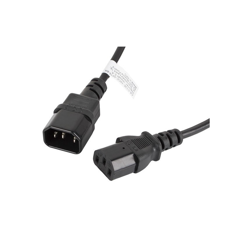 CABLE ALARGADOR LANBERG ALIMENTACION CPU IEC320 C13 H-IEC320 C14 M 1-8M