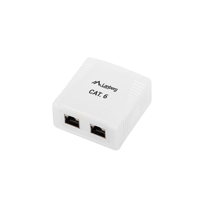 ROSETA LANBERG DE SUPERFICIE CAT-6 FTP 2X TOMA RJ45 BLANCO