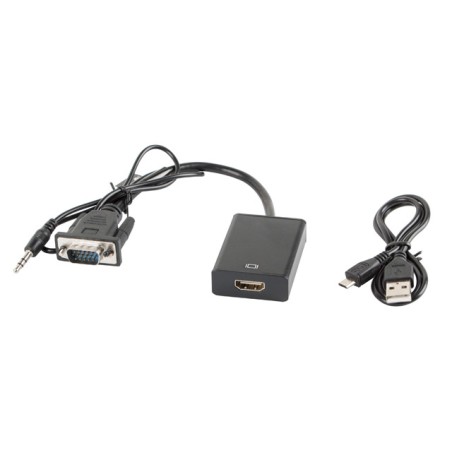 Adaptador lanberg vga macho+audio 3-5mm jack