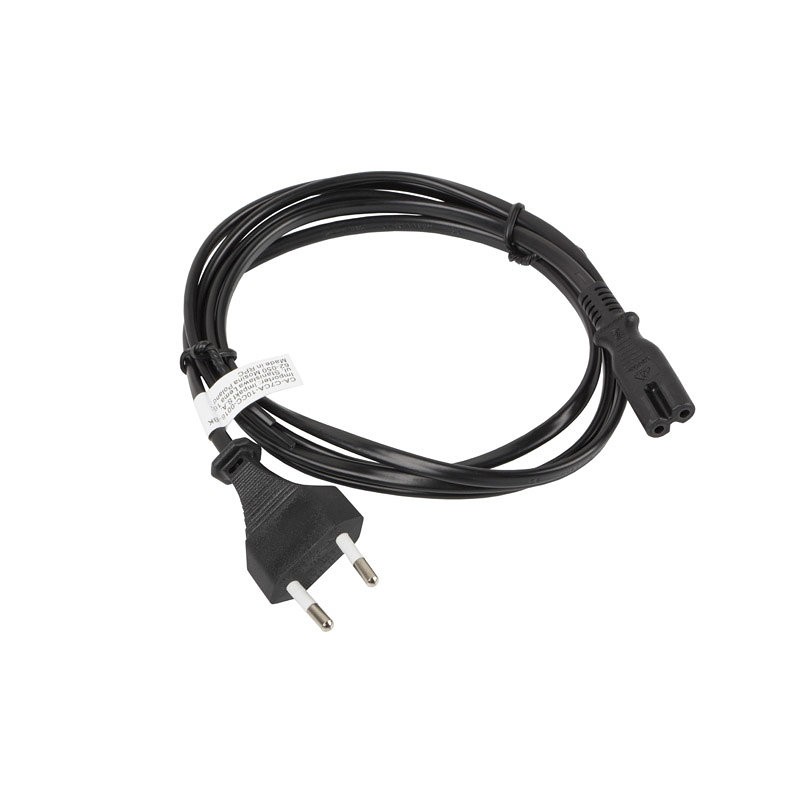 CABLE LANBERG DE ALIMENTACION OCHO CEE 7-16 A IEC320 C7 EURO (RADIO) NEGRO 1-8 M