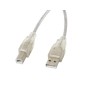 Lanberg CA-USBA-12CC-0050-TR cable USB USB 2.0 5 m USB B 0,48 Gbit/s Transparente