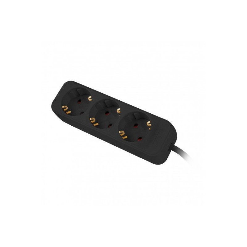 REGLETA LANBERG 3 TOMAS SCHUKO NEGRA 1-5M