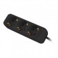 REGLETA LANBERG 3 TOMAS SCHUKO NEGRA 1-5M