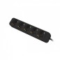 REGLETA LANBERG 5 TOMAS SCHUKO NEGRA 3M