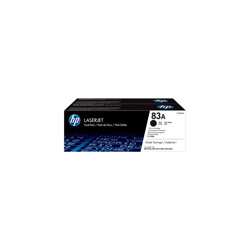 Tóner Original HP nº83A Multipack- 2x Negro