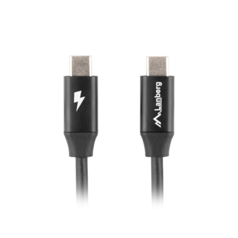 CABLE LANBERG USB C MACHO-MACHO 0-5M QUICK CHARGE NEGRO