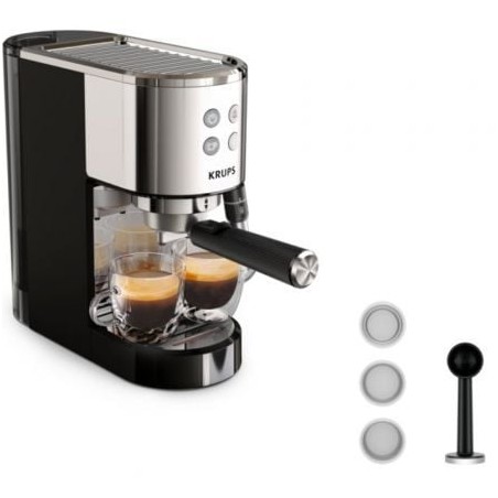 Cafetera Expreso Krups Virtuoso- 1400W- 15 Bares- Plata