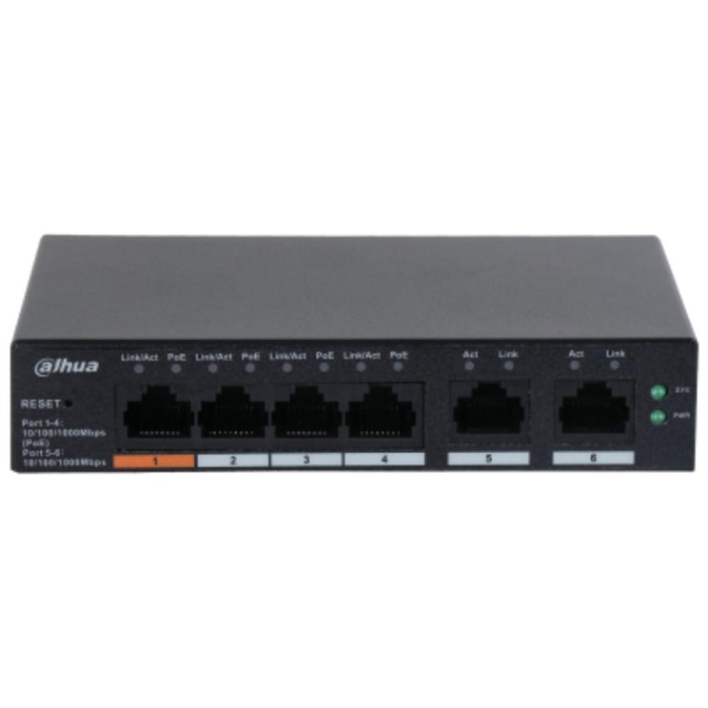SWITCH IT DAHUA DH-CS4006-4GT-60 GIGABIT SWITCH WITH 4-PORT POE