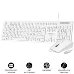 Teclado y Ratón Subblim Combo Business Slim Silencioso- Blanco