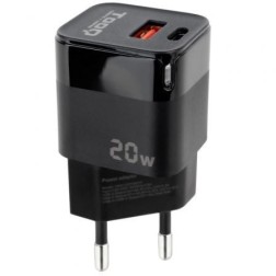 Cargador de Pared TooQ TQWC-QCPD20- 1xUSB Tipo-C- 1xUSB- 20W