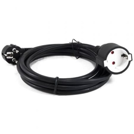 Cable Alargador de Alimentación 3GO AL3M- CEE7 Macho - CEE7 Hembra- 3m- Negro