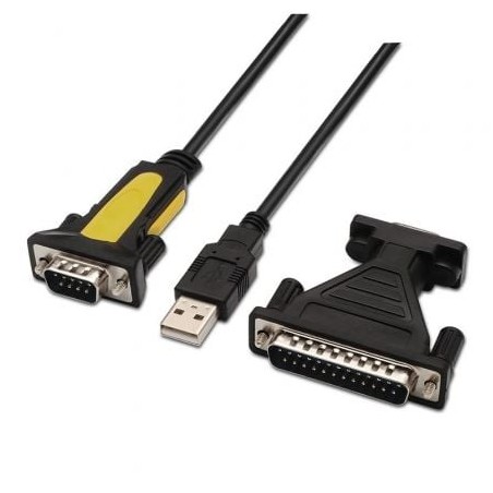 ADAPTADOR USB(A)M A SERIE RS232 AISENS 1-8M NEGRO