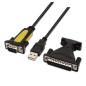 Cable Conversor impresora Aisens A104-0039- USB Macho - DB9 Macho- 1-8m- Negro