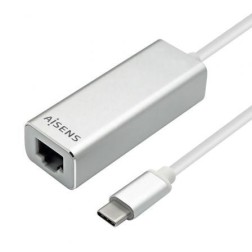 Adaptador USB Tipo-C - RJ45 Aisens A109-0341- 1000Mbps- USB Tipo-C Macho - RJ45 Hembra