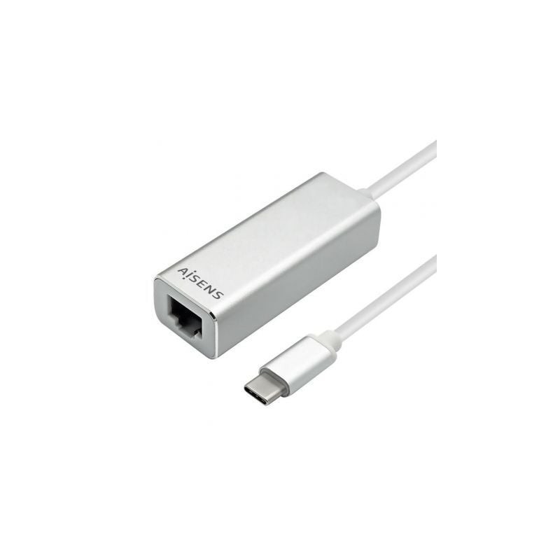 Adaptador USB Tipo-C - RJ45 Aisens A109-0341- 1000Mbps- USB Tipo-C Macho - RJ45 Hembra