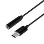 ADAPTADOR USB-C M A JACK 3-5 H AISENS 15CM NEGRO