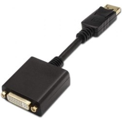 Cable Conversor Aisens A125-0133- Displayport Macho - DVI Hembra- 15cm- Negro