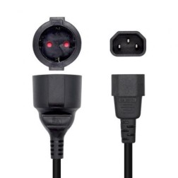 Adaptador Alimentación Aisens A132-0467- C14 Macho - CEE7 Hembra- 25cm- Negro