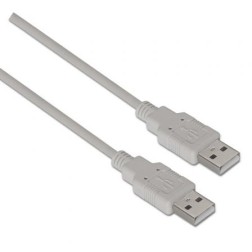 Cable USB 2-0 Aisens A101-0021- USB Macho - USB Macho- 1m- Beige