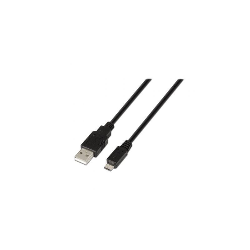 Cable USB 2-0 Aisens A101-0028- USB Macho - MicroUSB Macho- Hasta 2-5W- 60Mbps- 1-8m- Negro