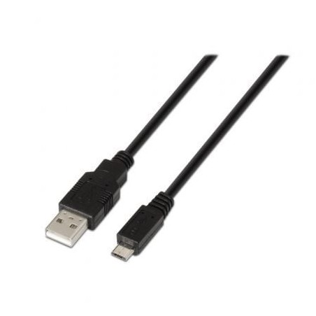 Cable USB 2-0 Aisens A101-0028- USB Macho - MicroUSB Macho- Hasta 2-5W- 60Mbps- 1-8m- Negro