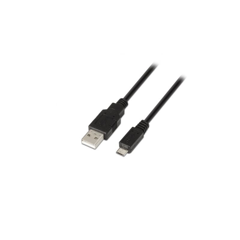 Cable USB 2-0 Aisens A101-0029- USB Macho - MicroUSB Macho- Hasta 2-5W- 60Mbps- 3m- Negro