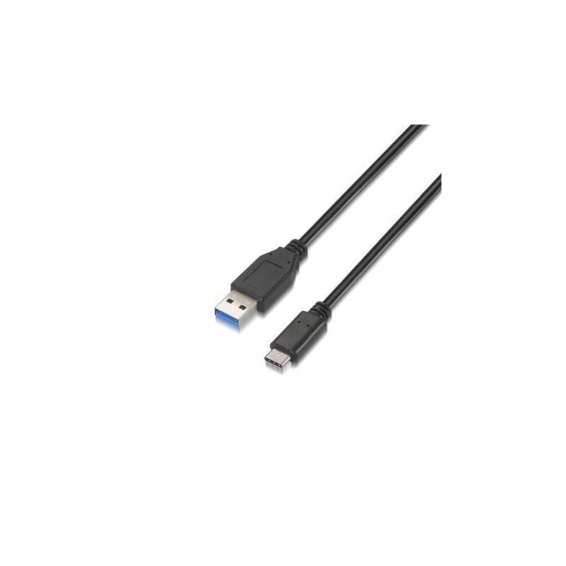 Cable USB 3-1 Tipo-C Aisens A107-0060- USB Tipo-C Macho - USB Macho- Hasta 27W- 625Mbps- 1m- Negro