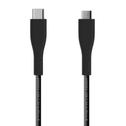 Cable USB 2-0 Aisens A107-0349- USB Tipo-C Macho - MicroUSB Macho- Hasta 15W- 60Mbps- 1m- Negro