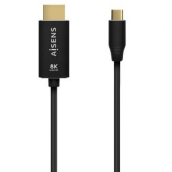 Cable Conversor Aisens A109-0712- USB Tipo-C Macho- HDMI 8K Macho- 2m- Negro