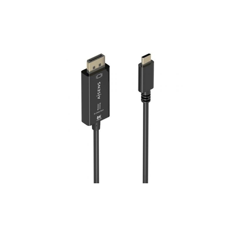 Cable Conversor Aisens A109-0879- USB Tipo-C Macho - DisplayPort Macho- 1-8m- Negro