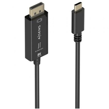 Cable Conversor Aisens A109-0879- USB Tipo-C Macho - DisplayPort Macho- 1-8m- Negro