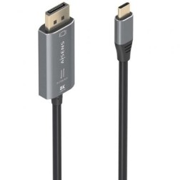 Cable Conversor Aisens A109-0880- USB Tipo-C Macho - DisplayPort Macho- 1-8m- Negro