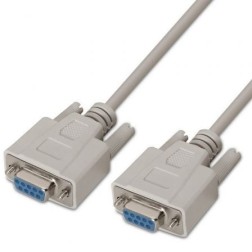 Cable Serie RS232 Aisens A112-0066- DB9 Hembra - DB9 Hembra- Hasta 0-15W- 1-6Mbps- 1-8m- Beige