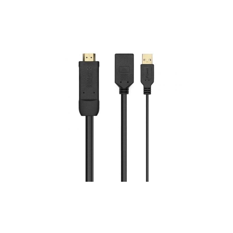 Cable Conversor 4K Aisens A122-0642- HDMI Macho - DisplayPort Hembra - USB Macho- 10cm + 10cm- Negro