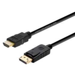 Cable Conversor Aisens A125-0364- DisplayPort Macho - HDMI Macho- Hasta 5W- 2300Mbps- 2m- Negro