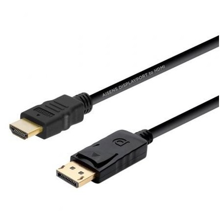 Cable Conversor Aisens A125-0364- DisplayPort Macho - HDMI Macho- 2m- Negro