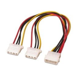 Cable Duplicador de Alimentación Aisens A131-0164- 2x Molex 4 PIN Macho - 4 PIN Hembra- 20cm