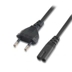 Cable Alimentación Forma 8 Aisens A132-0173- CEE7-16 Macho - C7 Hembra- Hasta 1500W- 1-5m- Negro