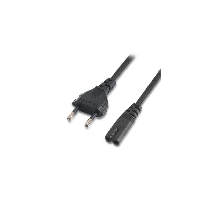 Cable Alimentación Forma 8 Aisens A132-0173- CEE7-16 Macho - C7 Hembra- 1-5m- Negro