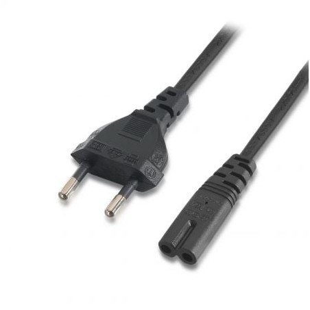 Cable Alimentación Forma 8 Aisens A132-0173- CEE7-16 Macho - C7 Hembra- 1-5m- Negro